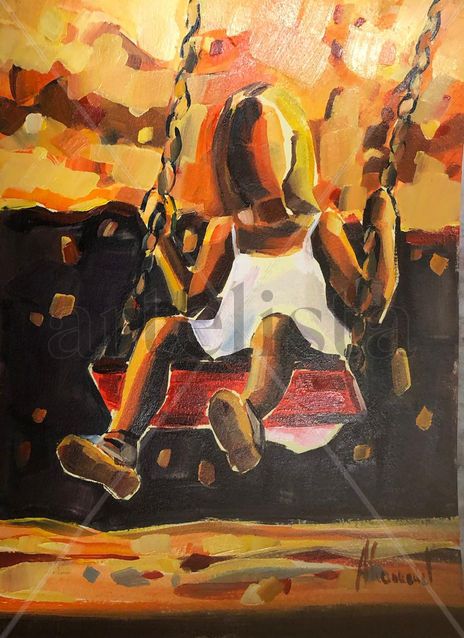 Niña en columpio II