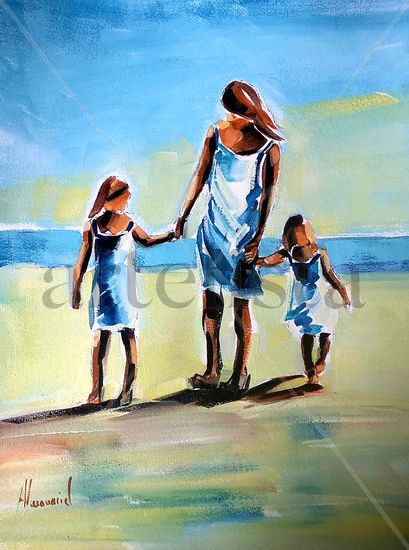 Paseo de verano Oil Others Figure Painting