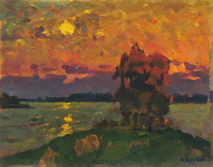 Sunset above the river
