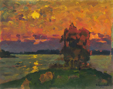 Sunset above the river