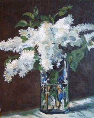 Lilas blancas, de Manet Óleo Lienzo Bodegones