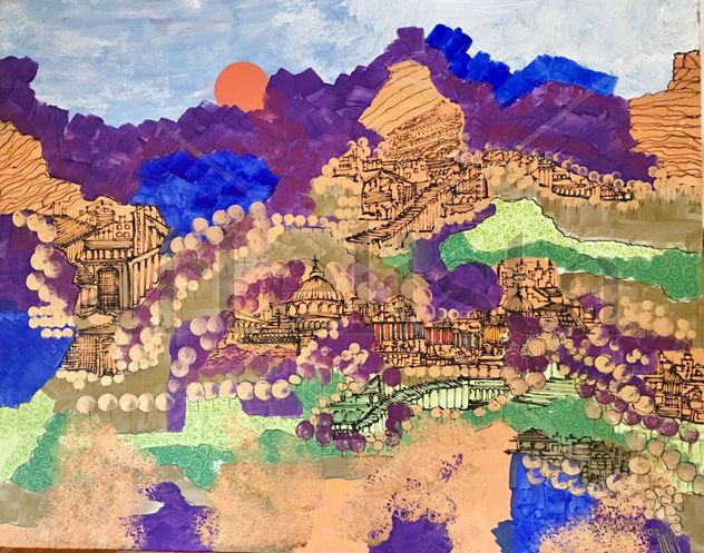 Lago Di Como (Mixta/sobre tela /Acrilico)