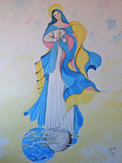 El Triunfo de La Inmaculada Acrylic Canvas Figure Painting