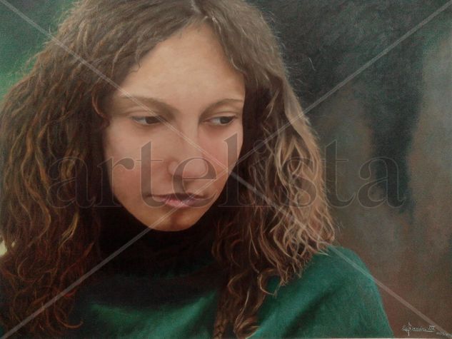 Melancolía verde Oil Others Figure Painting