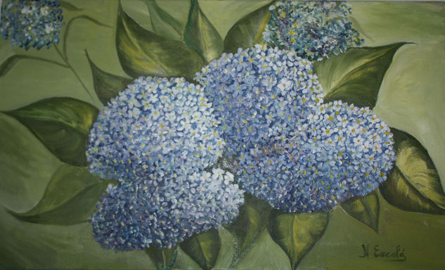 HORTENSIAS Óleo Lienzo Floral