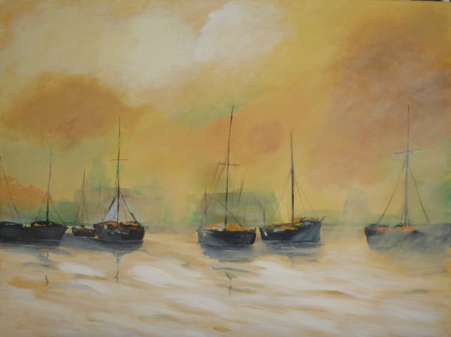 Marina antigua 2 Acrylic Canvas Marine Painting