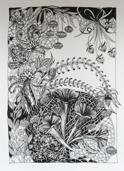 Naturaleza 4 Tinta Papel Floral