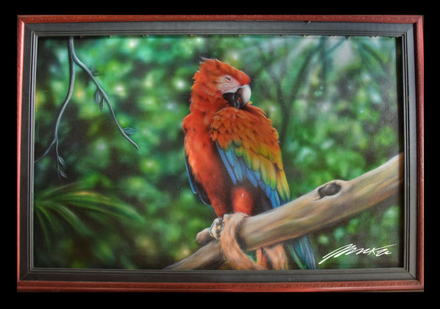GUACAMAYA EN TRONCO