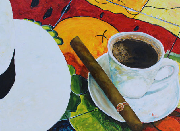 Espresso Cigar Oil Canvas Portrait