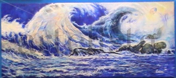 "The great wave" - 2019 Oil Canvas Marine Painting