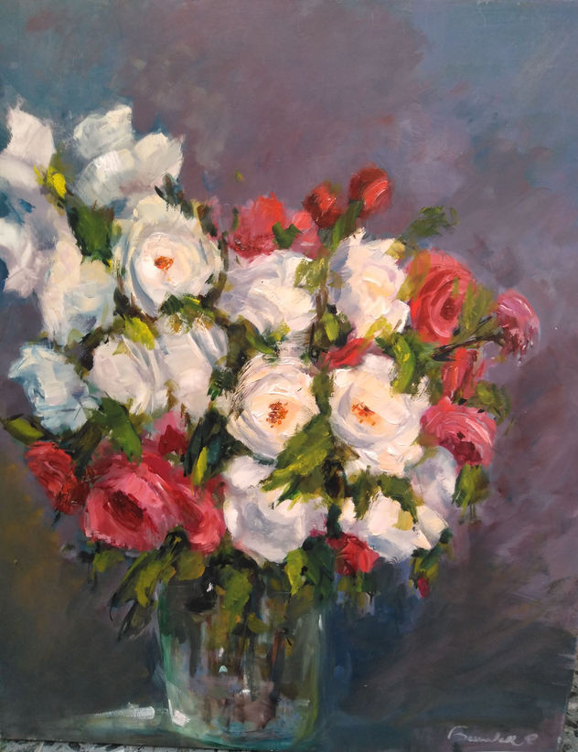 Ramo de rosas recien cortadas