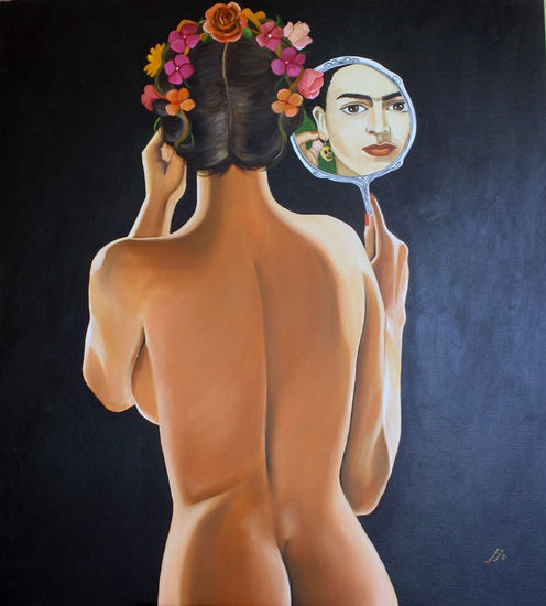 Frida en el espejo Oil Canvas Nude Paintings