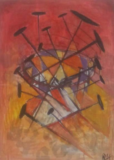 Crucifixión , año 2019, ( Zorobabel Cuevas; Constitución, Chile) Acrylic Canvas Others