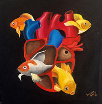 Corazón y 4 peces