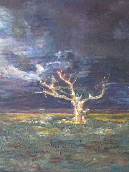 Tempestad (Kenia) Oil Canvas Landscaping