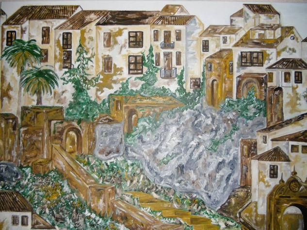 Pueblo de Interior Oil Canvas Landscaping