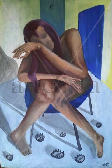 Otra vez acá Oil Canvas Figure Painting