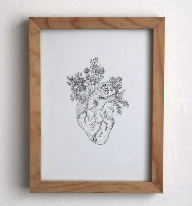 corazón con flores