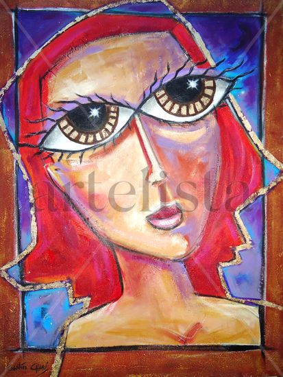 LA LUZ DE MIS OJOS Mixed media Canvas Portrait