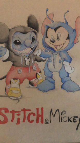 Stich y Mickey Lápiz