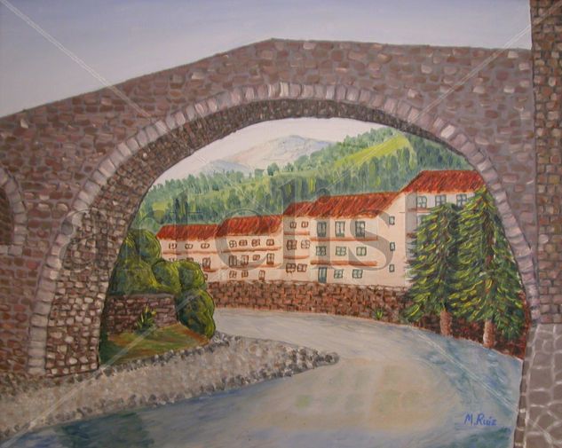 Bajo el puente, Camprodón Oil Canvas Landscaping