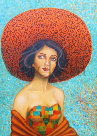 Evocación. Oil Textile Figure Painting