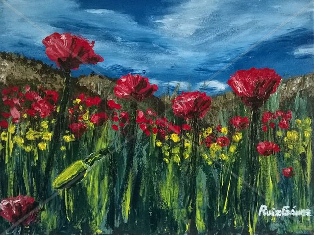 Amapolas Acrylic Canvas Landscaping