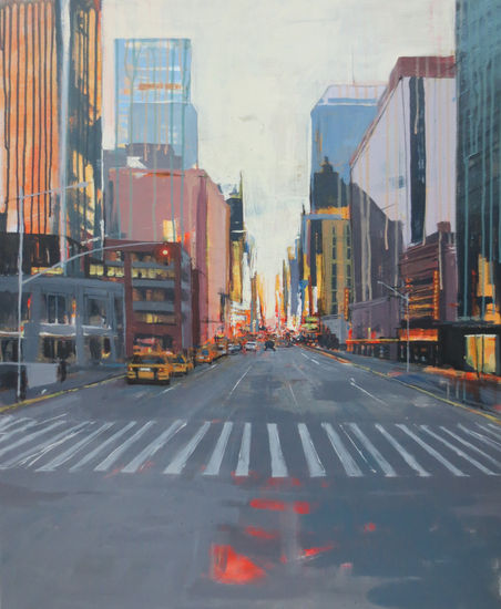 Atardecer en Manhattan Acrylic Canvas Landscaping