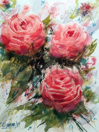 Rosas Watercolour Paper Floral Painting