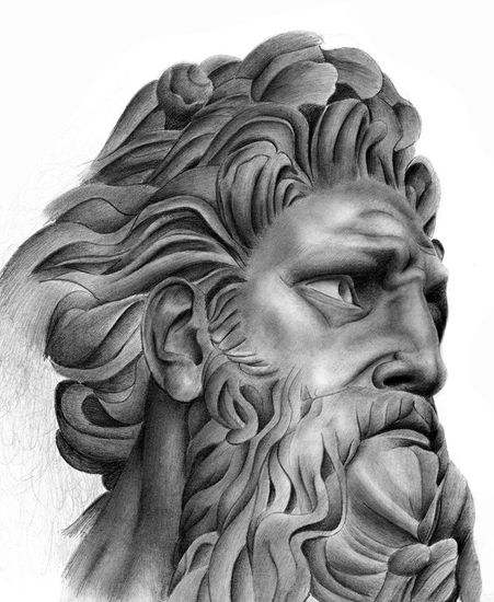 Escultura de Zeus .(Padre de los dioses) Grafito