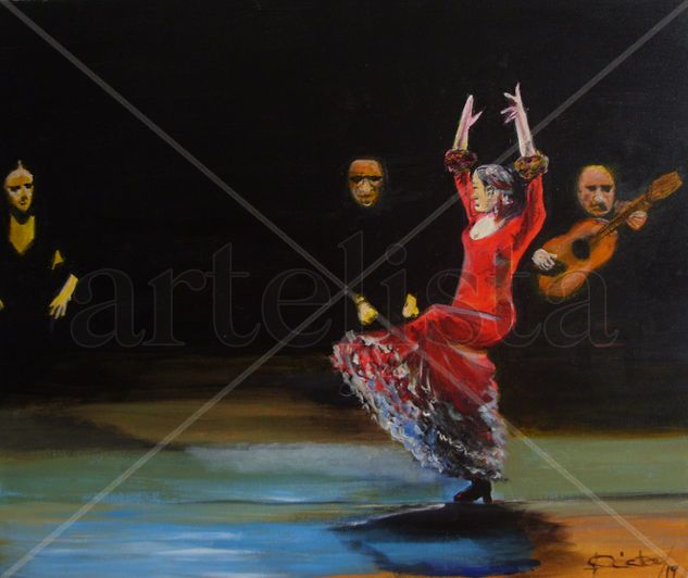 bailaora Acrylic Canvas Figure Painting