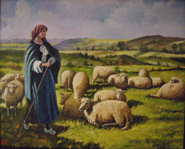 pastora2 27x33 Oil Panel Animals