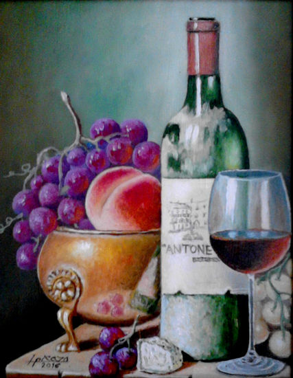 bodegon1 23x18 Óleo Tabla Bodegones