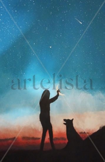 Star Dog Acrylic Card Landscaping