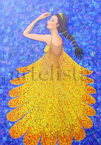 Divina, Oil Textile Figure Painting