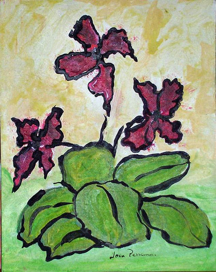 flores Acrylic Card Floral Painting