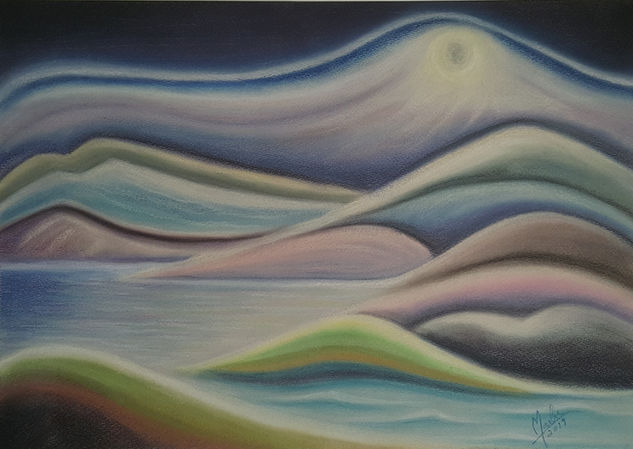 Moonlight Pastel Papel Paisaje