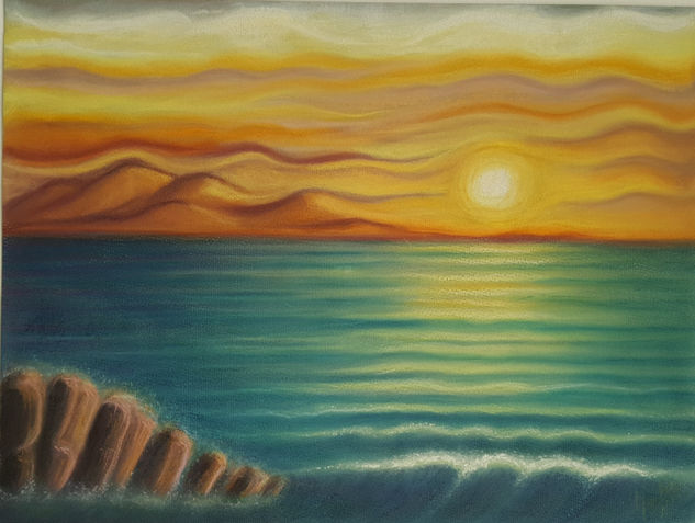 Sunset Pastel Papel Paisaje