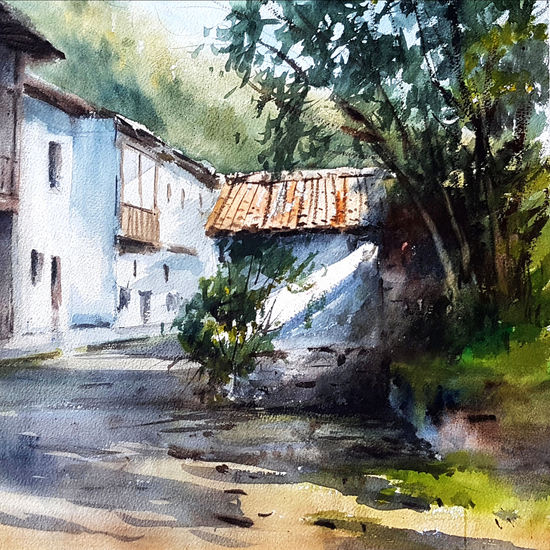 contraste de luz Watercolour Paper Landscaping