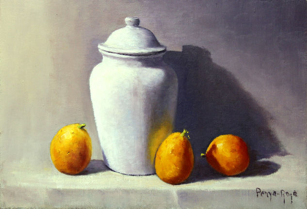 Jarron blanco Oil Canvas Still Life Paintings