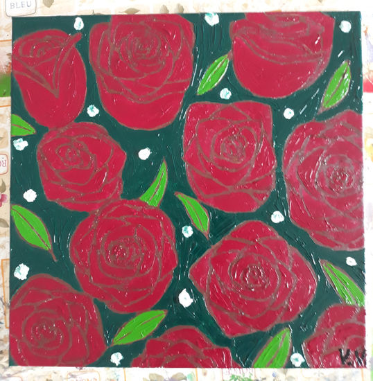 Rosas Oil Canvas Floral Painting