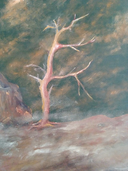 ÁRBOL SECO EN LA NIEBLA Oil Canvas Landscaping