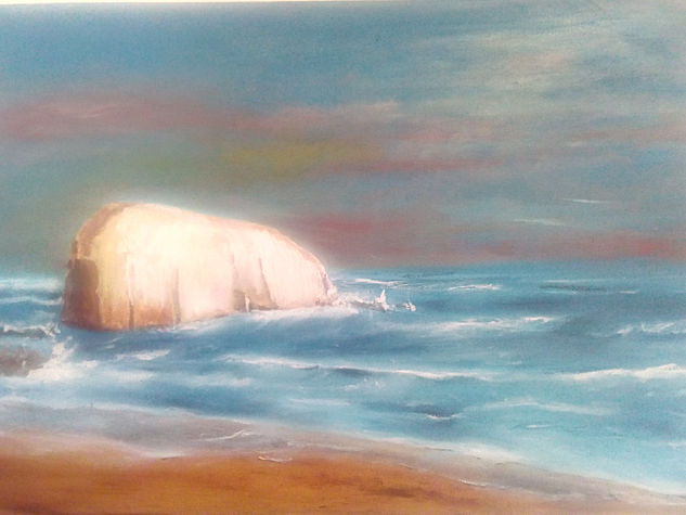 PIEDRA IGLESIA CONSTITUCIÓN CHILE Oil Canvas Marine Painting