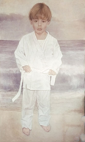 El primer kimono Oil Canvas Portrait