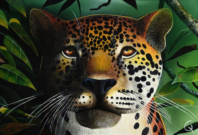 Dios Jaguar Oil Canvas Animals