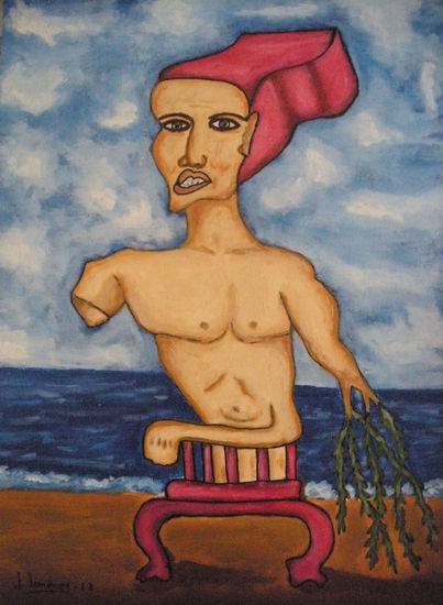 EL BAÑISTA Acrylic Panel Figure Painting