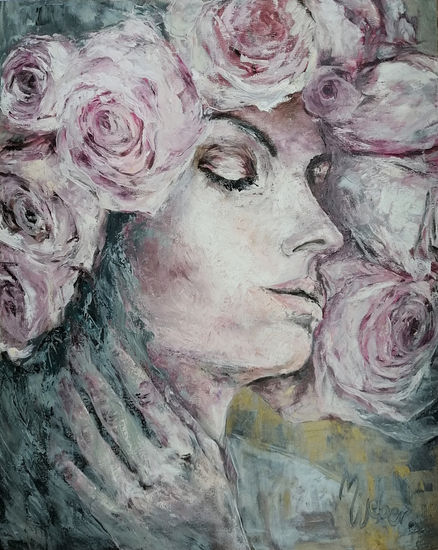 Las Rosas Oil Canvas Portrait