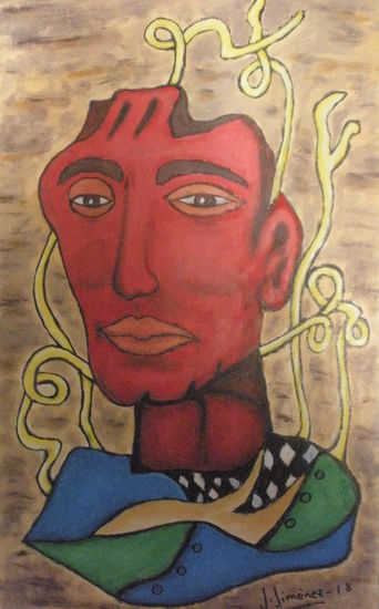 DON SIMEON DE LA CAMISA ROTA Acrylic Panel Figure Painting