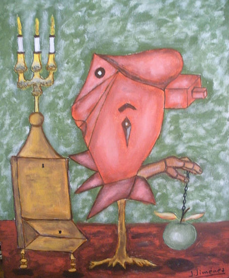 EL CANDELABRO DE TRES BRAZOS Acrylic Panel Figure Painting