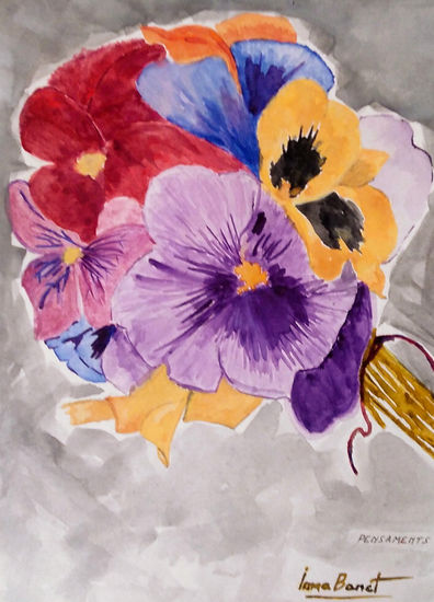 PENSAMENTS Watercolour Card Floral Painting